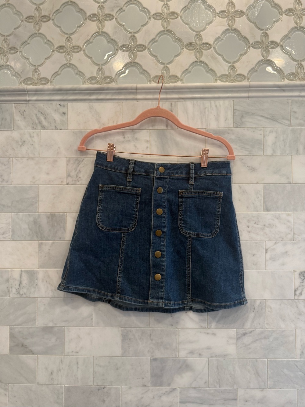 Altar’d State button-up (snap) denim skirt